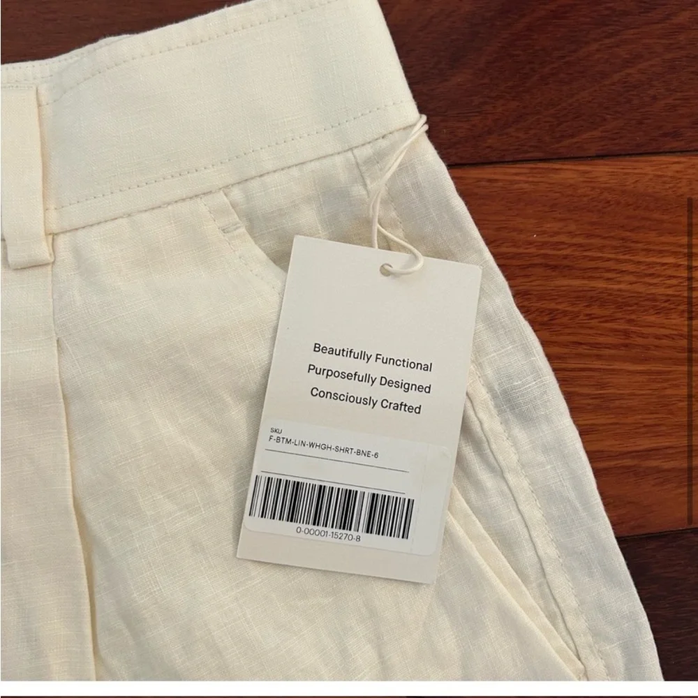 Cream Tailored High-Waist Women's Shorts